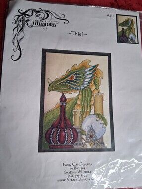 Illusions "Thief" Dragon Cross Stitch Chart Pattern Only